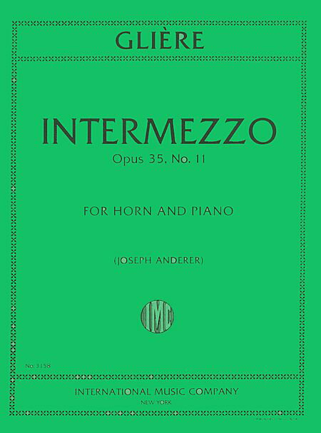 【輸入楽譜】グリエール, Reinhold Moritzevich: インテルメッツォ Op.35/11/Anderer編