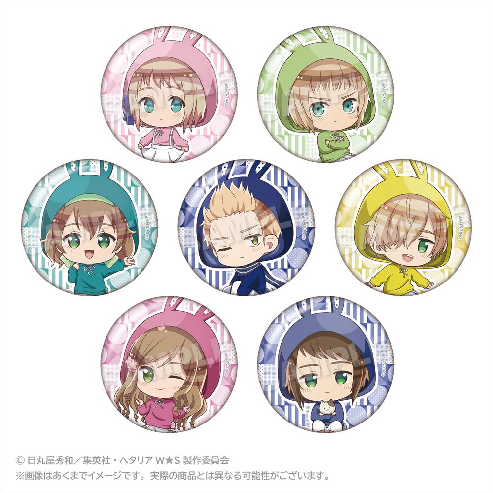 「ヘタリア World★Stars」からトレーディング缶バッジ アニマルパーカーver． Dボックスが登場！【対象年齢】：15歳以上【商品サイズ (cm)】(幅×高さ）：5.7×5.7