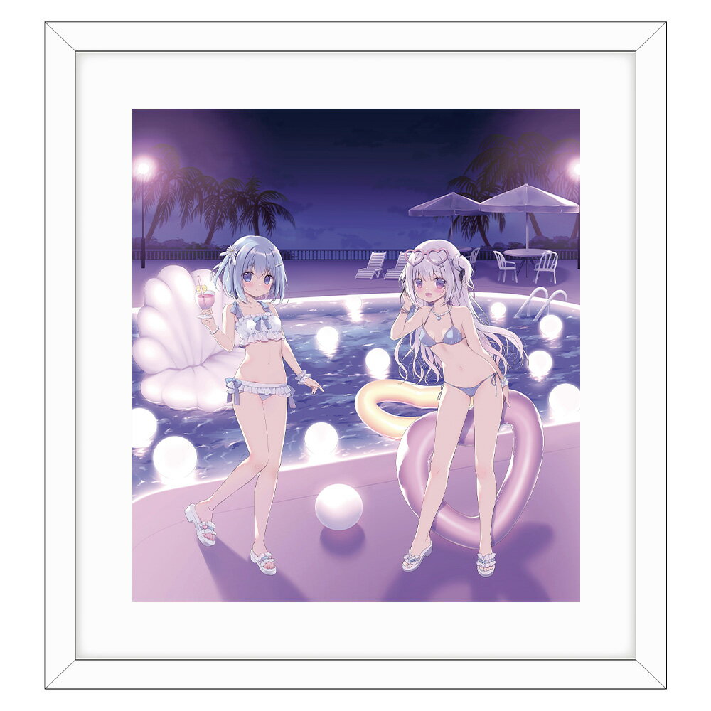 宮坂みゆ先生 描き下ろし複製原画（椎乃&白凪／ナイトプール）