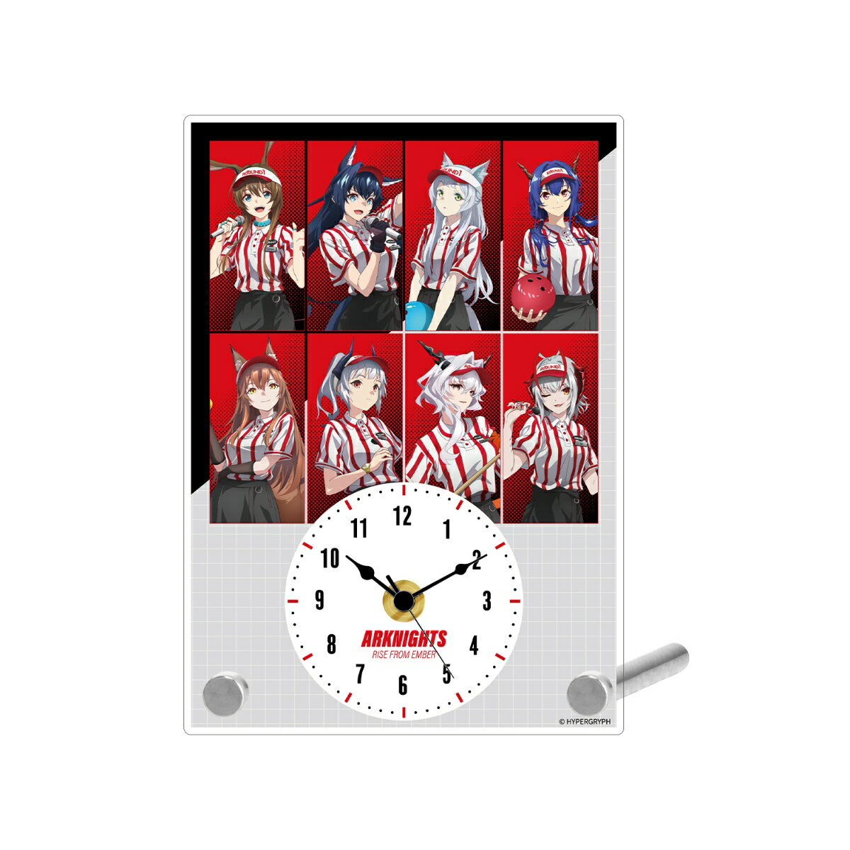 アークナイツ【焔燼曙明/RISE FROM EMBER】描き下ろし 集合 アクティビティスタッフver. アクリルスタンド時計