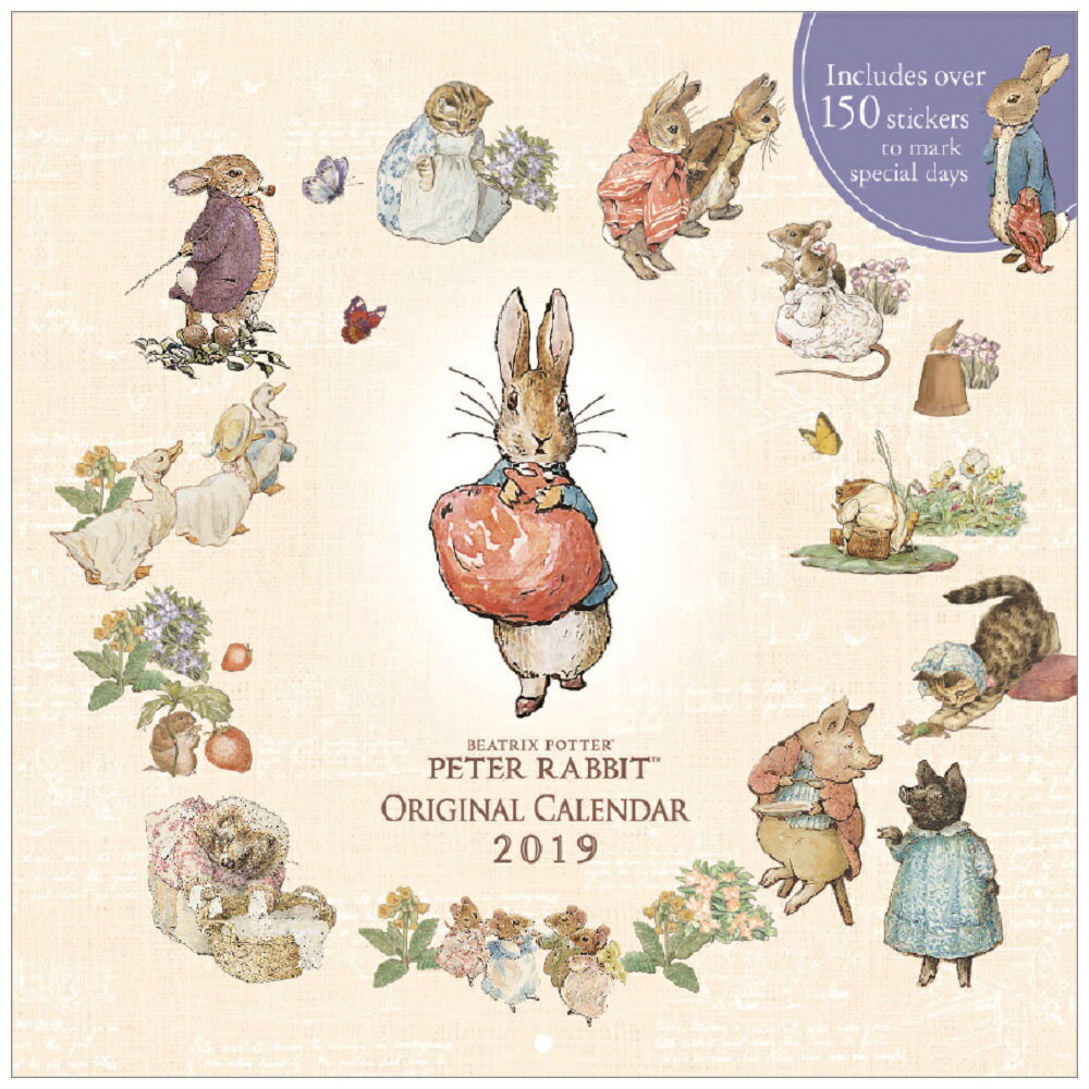2019年 カレンダー 壁掛け ピーターラビット カレンダー