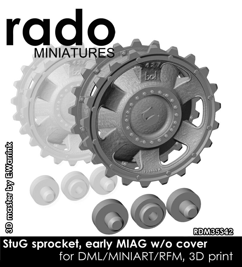 Rado Miniatures 1/35 WWII ドイツ III号突撃砲用起動輪 タイプ2 MIAG製初期型 ハブカバー無し(ドラゴン/ミニアート/ライフィールドモデル用) 【RDM35S42】 (プラモデル)