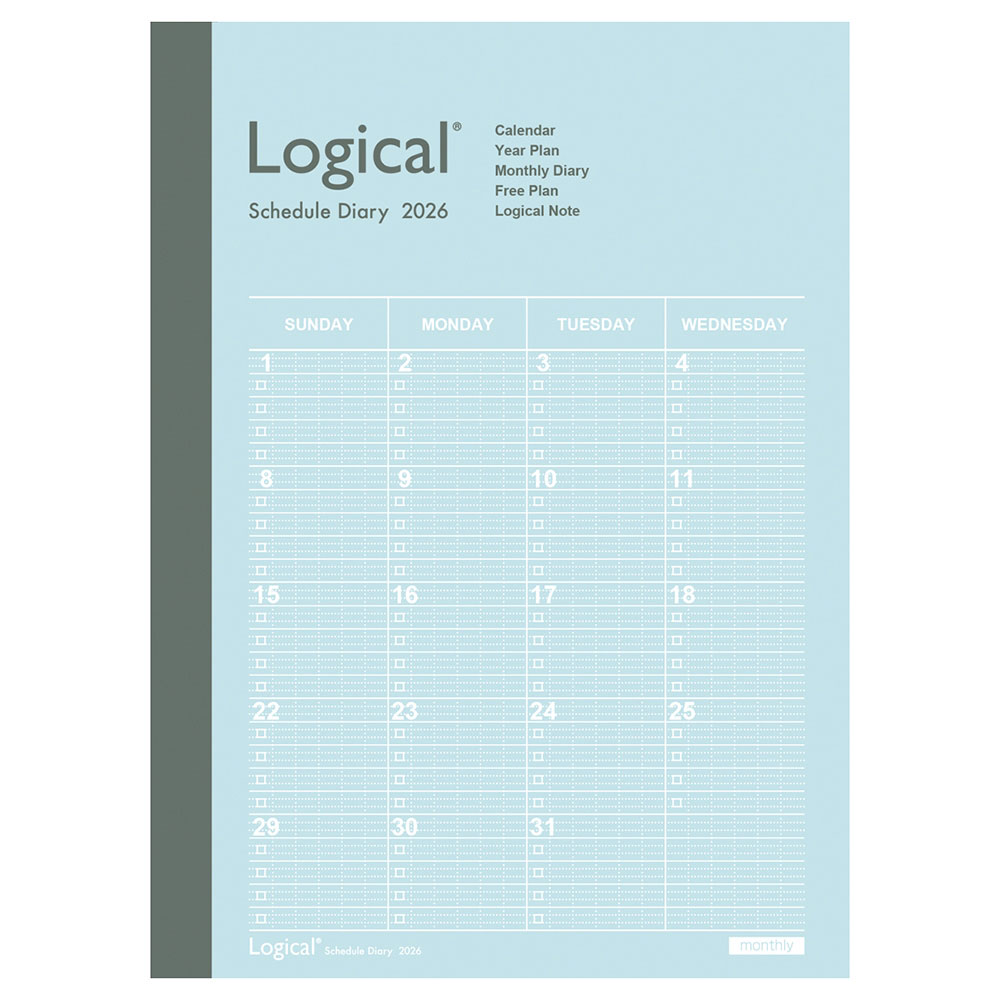 ロジカルダイアリー26月間ノートタイプA　A6　ブルー