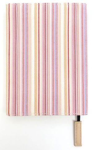 文庫版 ストライプ 国産帆布ブックカバー PE