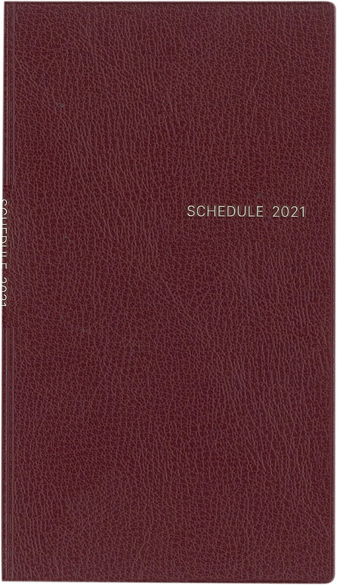 シンプル手帳 えんじ 2021年1月始まり