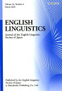 ENGLISH　LINGUISTICS（Volume　34，Numbe） Journal　of　the　English　Li