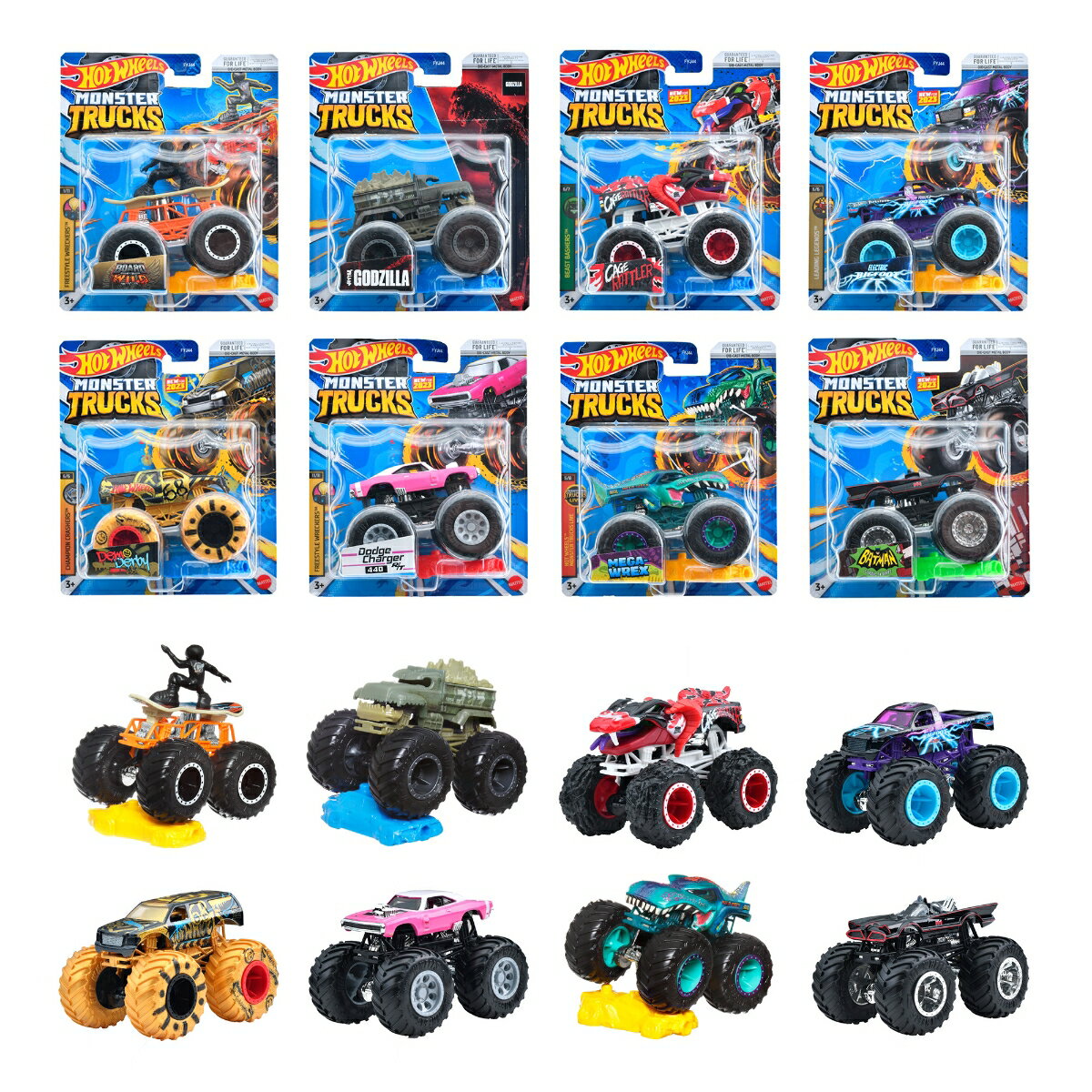 ホットウィール(Hot Wheels) モンスタートラック 1:64アソート 【ミニカー8台入り BOX販売】 【3才~】 987M-FYJ44