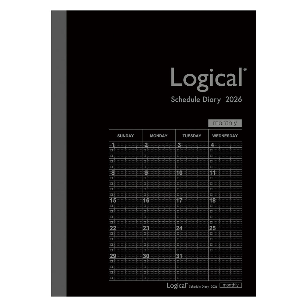 ロジカルダイアリー26月間ノートタイプB　B6　ブラック