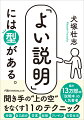 仕事にも日常生活にもすぐに使えて効果バツグンの決定版。「仲が悪いわけでもないのに、なぜか話が噛み合わない仕事仲間」「リニューアルした新商品を丁寧に紹介したのに、『前と何が違うの？』と聞き返してくるお客さま」…こんな悩みも「型」にあてはめて伝えれば一気に解決。２万人超の話し方指導を行う“説明のプロ”が即効フレーズと共に平易に解説。