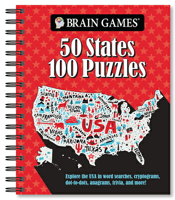 Brain Games - 50 States 100 Puzzles: Explore the USA in Word Searches, Cryptograms, Dot-To-Dots, Ana BRAIN GAMES - 50 STATES 100 PU （Brain Games） 