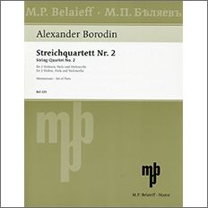 【輸入楽譜】ボロディン, Aleksandr Porfir'evich: 弦楽四重奏曲 第2番 ニ長調