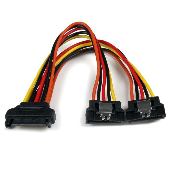 PYO2LSATA 15cm SATA電源分岐ケーブルのSATA 15ピンプラグをコンピュータ電源のSATAコネクタに接続し、2つのラッチ付きSATA 15ピンレセプタクルに分岐することで、2つのシリアルATAドライブをコンピュータの1つのSATA電源接続に接続できます。

ラッチ付きSATA電源コネクタによりドライブにしっかりと接続できるため、脱落の防止が可能になると同時に、Y字アダプタの電源分岐により、SATAドライブ追加のための電源のアップグレード費用が不要になります。

最高品質の素材のみで構成され、最適なパフォーマンスと信頼性を実現するよう設計されたPYO2LSATAには、ライフタイム保証が付いています。