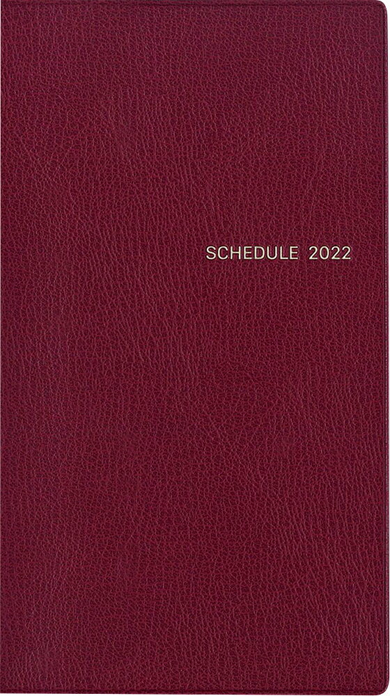 シンプル手帳 えんじ 2022年1月始まり