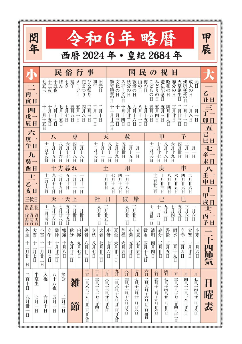 高島易断吉運本暦 令和六年 [ 高島易断協同組合 ]の紹介画像2