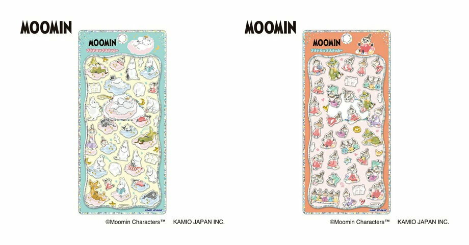 【セット商品】プチドロップステッカー2種（ムーミン 雲と月と星 + リトルミイときょうだい）