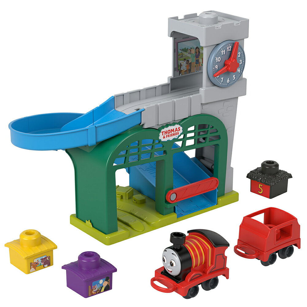 きかんしゃトーマス(Thomas) 1.5才からのマイファーストトーマス 時間だよ ジェームスとナップフォードステーション 乗り物おもちゃ 知育・学習玩具 プレイセット 1歳半から レッド HXW24