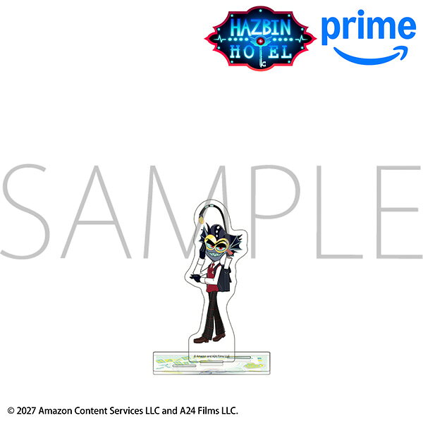 「ハズビン・ホテルへようこそ」より
描き下ろしイラストが楽しめるアクリルスタンドが登場！
台座に穴が3つあるので別売りの他キャラクターの
アクリルスタンドを立てることも可能です。
&copy;Hazbin Hotel 2027 Amazon Content Services LLC and A24 Films LLC.