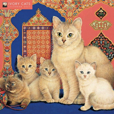 Ivory Cats by Lesley Anne Ivory Wall Calendar 2021 (Art Calendar) IVORY CATS BY LESLEY ANNE IVOR Flame Tree Studio