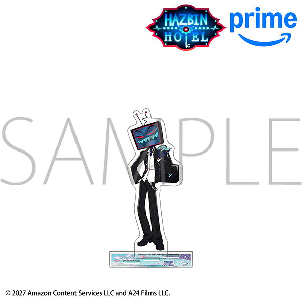 「ハズビン・ホテルへようこそ」より
描き下ろしイラストが楽しめるアクリルスタンドが登場！
台座に穴が3つあるので別売りの他キャラクターの
アクリルスタンドを立てることも可能です。
&copy;Hazbin Hotel 2027 Amazon Content Services LLC and A24 Films LLC.