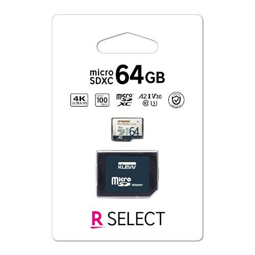 R SELECT microSDXC 64GB U3 V30 A2 w/adapter