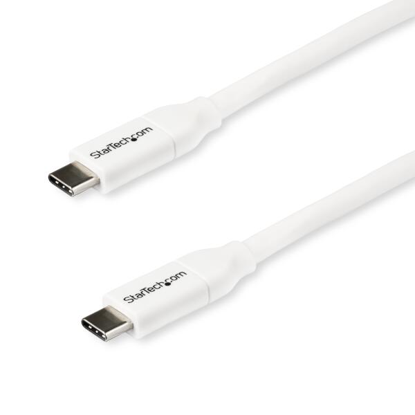 USB 2.0 Type-C ケーブル 2m ホワイト 給電・充電用（最大5A） USB-IF認証済み