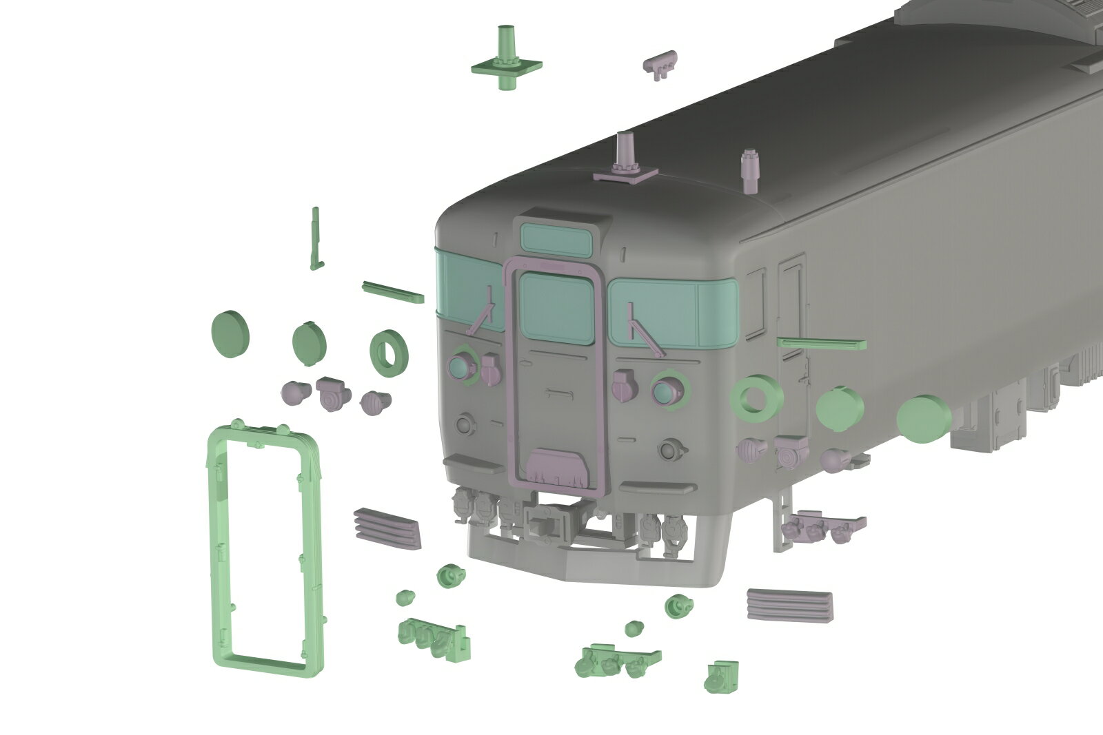 1/80 急行・近郊型用シールドビーム・鉄仮面化パーツセット 【PP273】 (プラスチックキット)