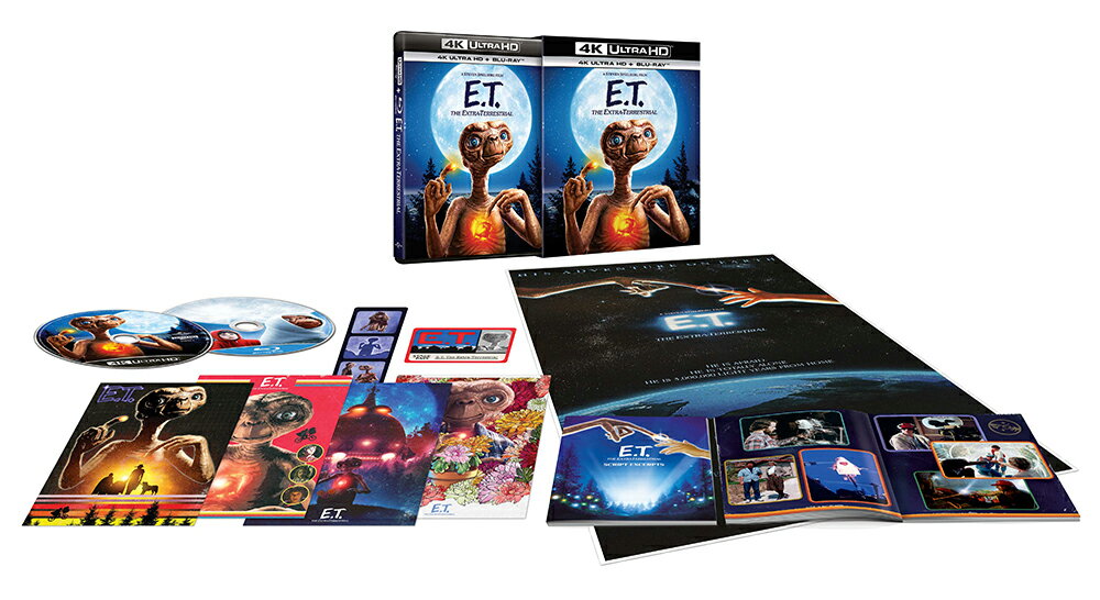 「E.T.」誕生40周年！
スピルバーグが贈るSFファンタジーの金字塔が“4K ULTRA HD”で登場!

新たに4Kリマスターされ、かつDTS：Xを採用した史上最高のフォーマットで、「E.T.」が登場！

・4K：ブルーレイの4倍を誇る超高解像度！
・HDR：高輝度、広色域、映像の明暗差をリアルに表現！
・よりリアルで本格的な3Dサラウンドオーディオ体験！