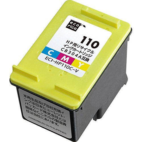 【2個以上で10%OFFクーポン】エコリカ ECI-HP110C-V HP CB304A 互換リサイクルインクカートリッジ 3色一体型