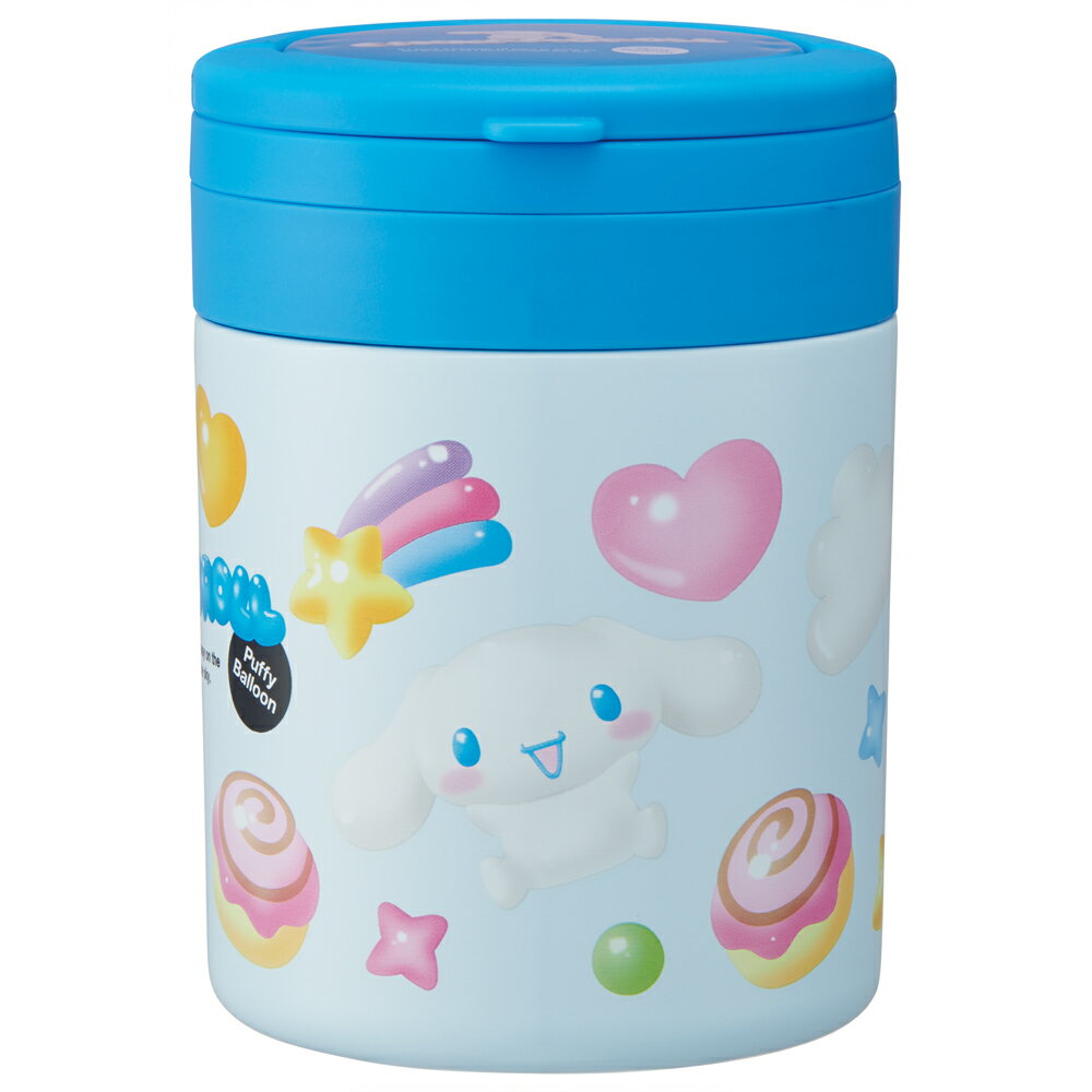 サンリオ シナモロール ぷっくりバルーン　スープジャー 500ml 保温ポット 折りたたみハンドルデリカポット