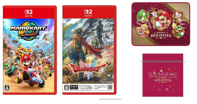 【楽天ブックス限定特典】【セット商品】マリオカート ワールド + ドラゴンクエストI&II(ブランケット+ラッピング袋)