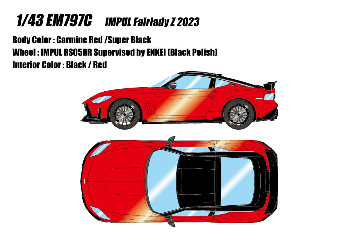 EIDOLON 1/43 EM797 IMPUL Fairlady Z 2023カーマインレッド / スーパーブラック 【EM797C】 (ミニカー)
