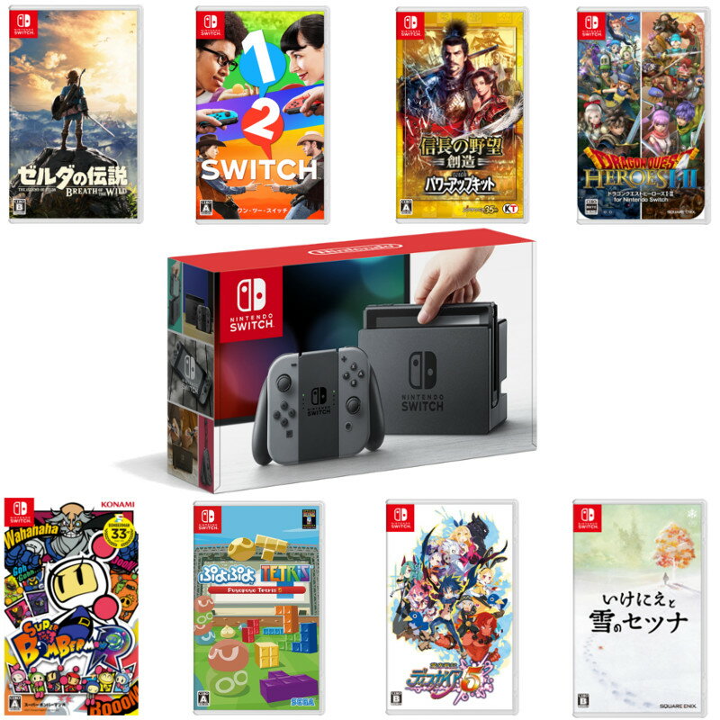 Nintendo Switch Joy-Con(L)/(R) グレー + 同時発売ソフト8本セットの画像