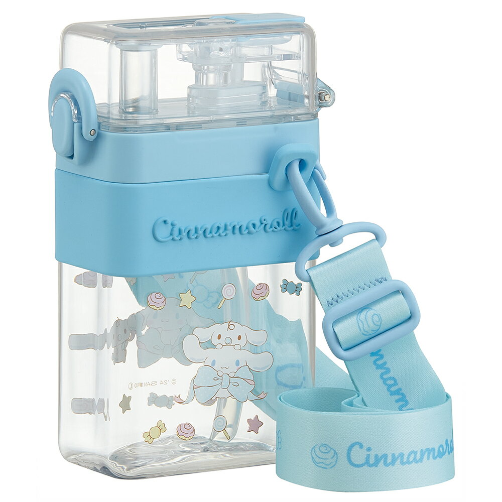 サンリオ シナモロール ビックリボン スクエアボトル 角形 水筒 660ml 直飲み ストロー飲み 2WAYプラボトル