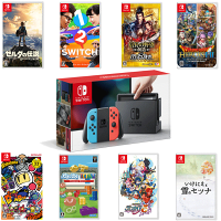 Nintendo Switch Joy-Con(L) ネオンブルー/(R) ネオンレッド + 同時発売ソフト8本セットの画像