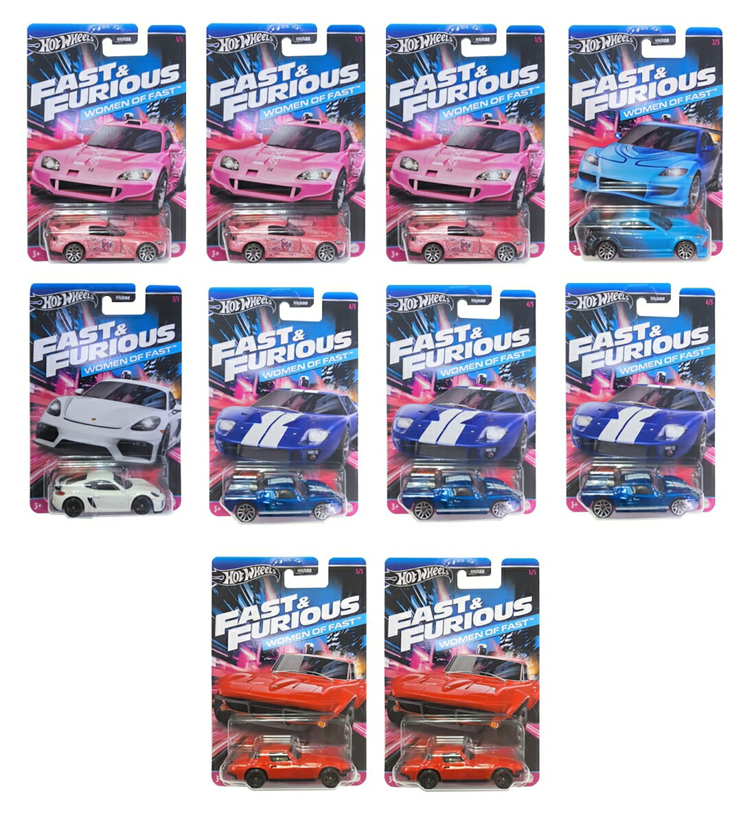 ホットウィール（Hot Wheels） ワイルド・スピード テーマ アソートー WOMAN OF FAST -【ミニカー10台入り BOX販売】 【3才~】 986D-HNR88