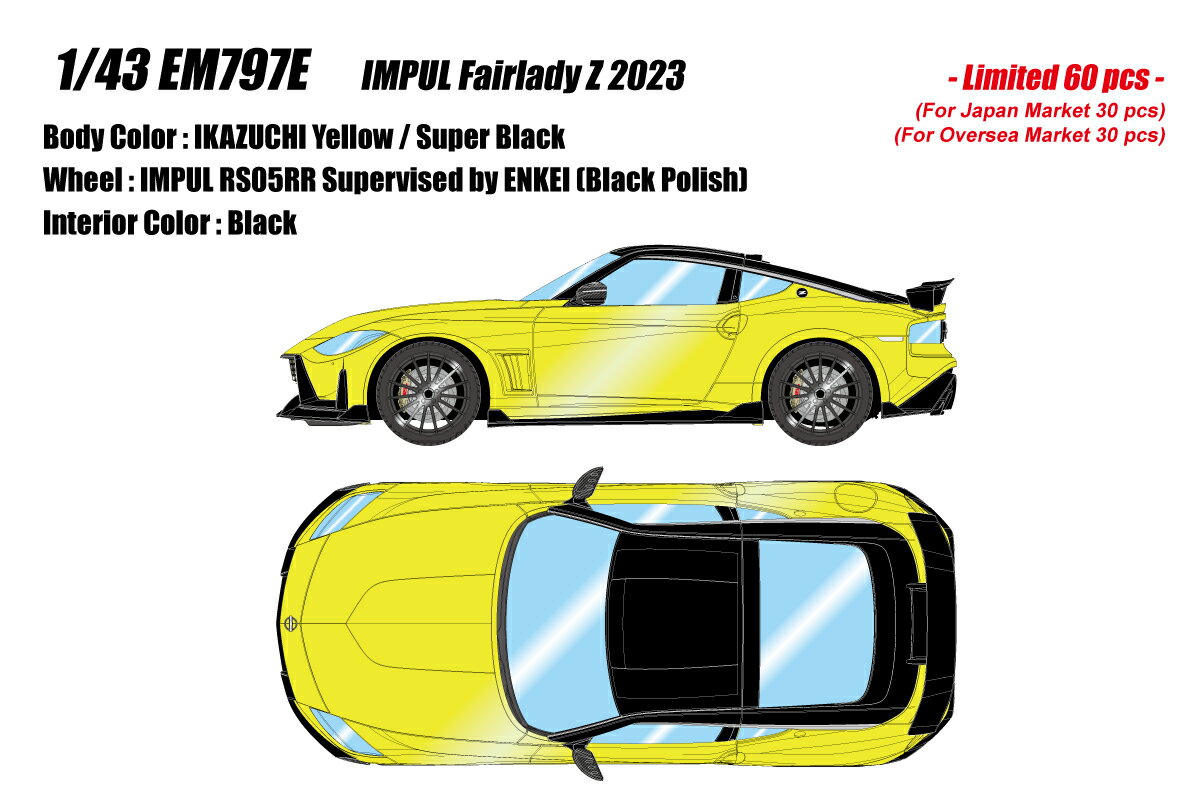 EIDOLON 1/43 EM797 IMPUL Fairlady Z 2023イカズチイエロー / スーパーブラック 【EM797E】 (ミニカー)