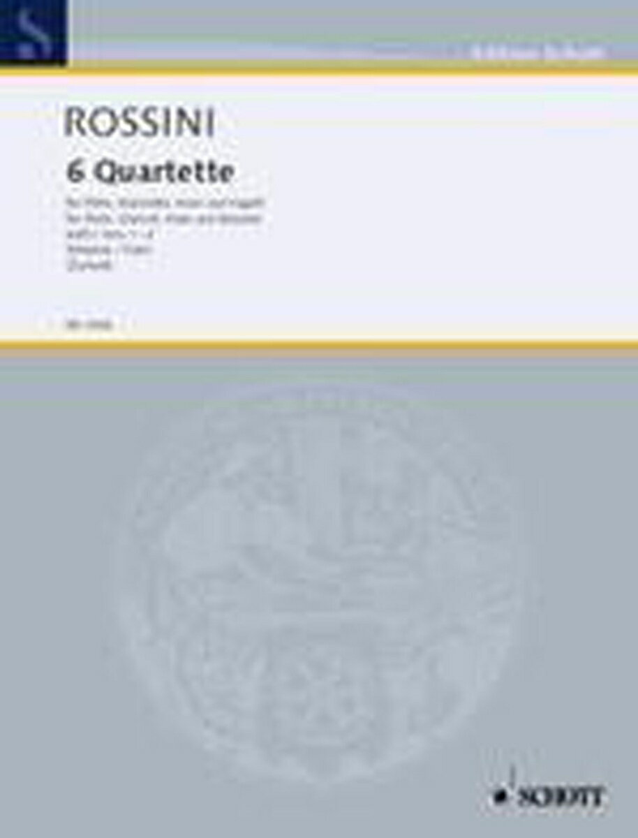 【輸入楽譜】ロッシーニ, Gioachino: 6つの四重奏曲 第1集/木管四重奏用編曲