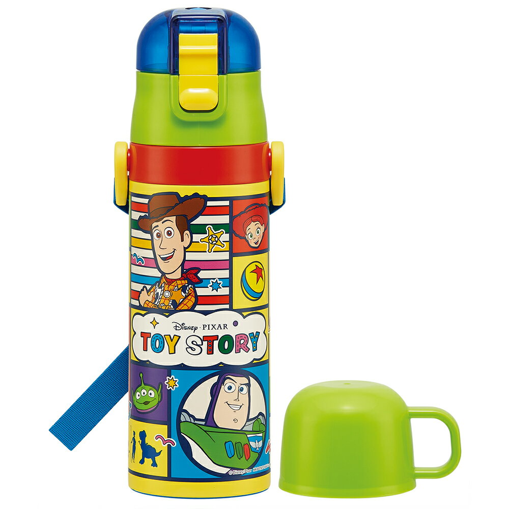 ディズニー トイ・ストーリー 25　水筒 子供 真空ステンレス 保冷 2WAY ボトル 直飲み470ml コップ 430ml