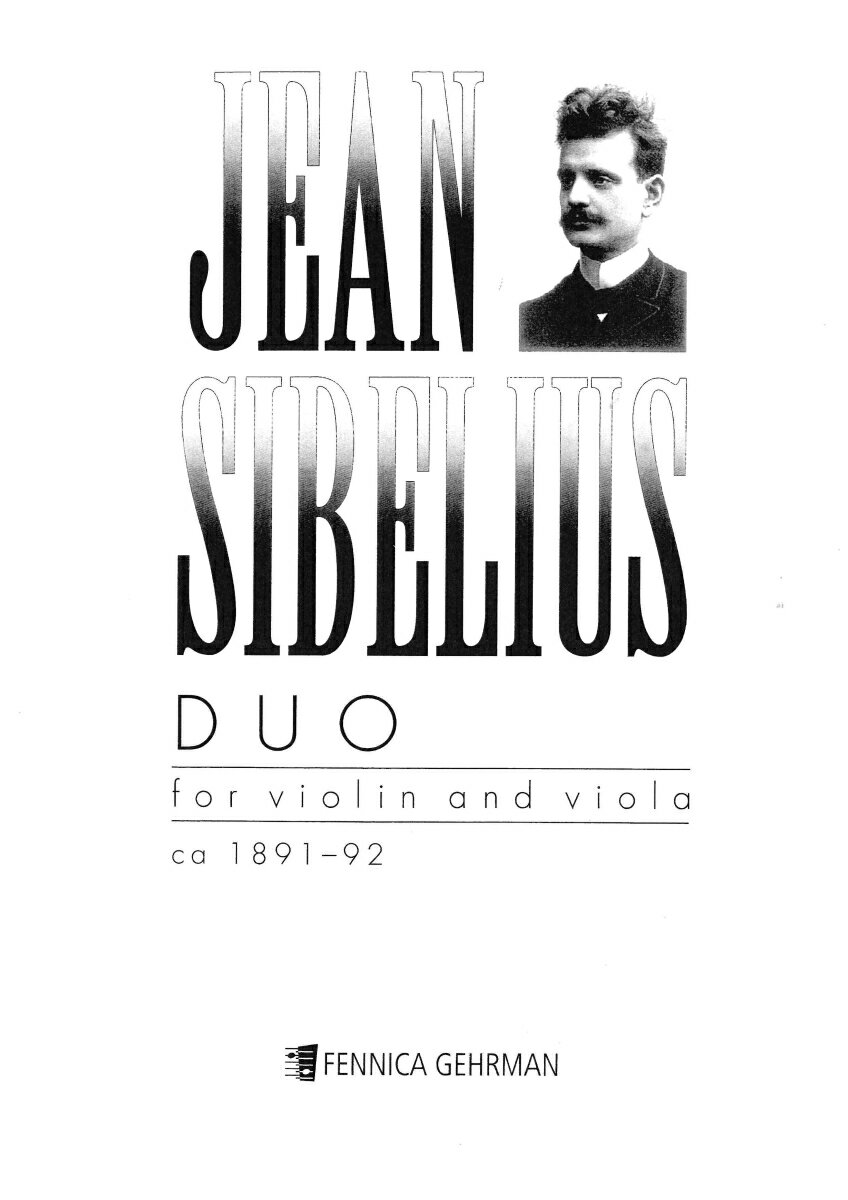 【輸入楽譜】シベリウス, Jean: バイオリンとビオラのための二重奏曲: 演奏用スコア