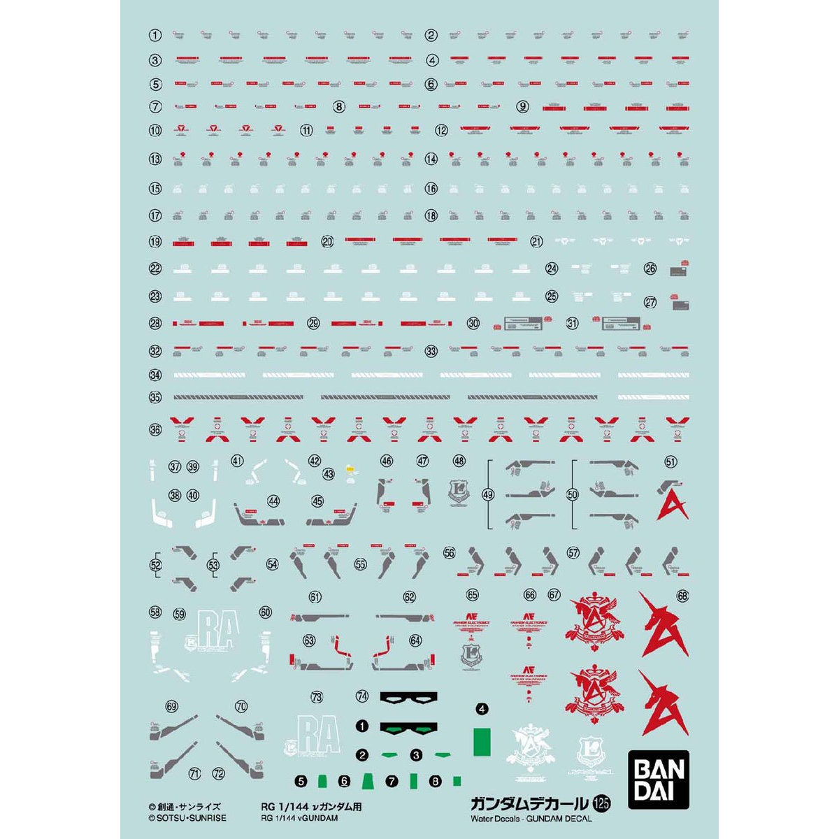 機動戦士ガンダム 逆襲のシャア　ガンダムデカールNo.125 RG 1/144 νガンダム用 (プラモデル)