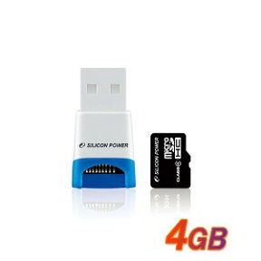 micro SDHCカード 4GB class4 カードリーダー付 SP004G