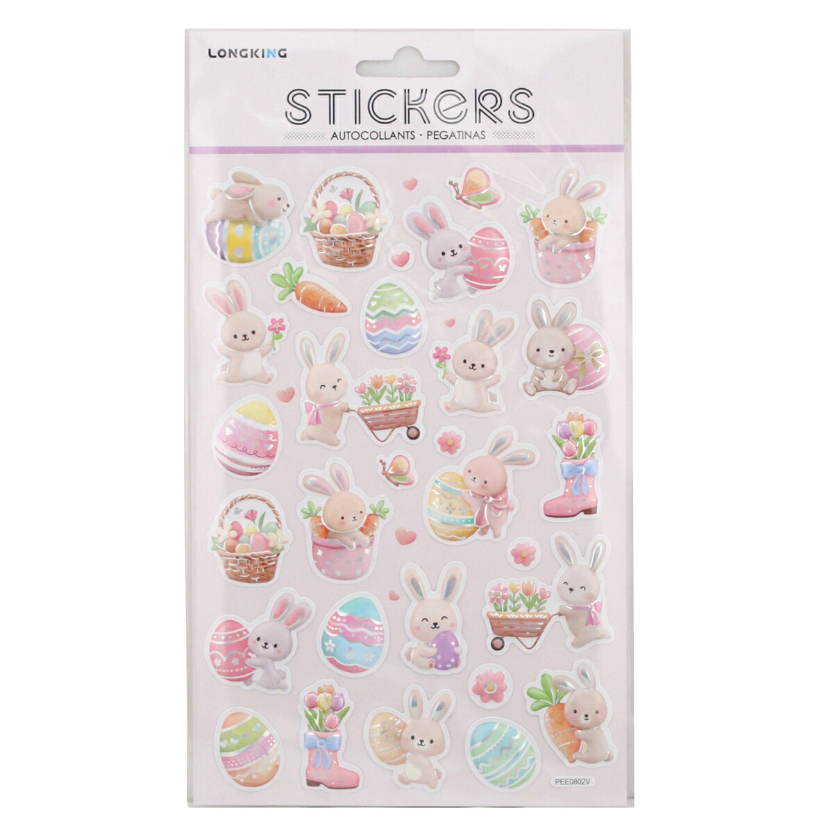 メルヘンなうさぎがかわいい、ぷにぷにしたシールです。【対象年齢】：6歳以上【商品サイズ (cm)】(幅×高さ×奥行）：14×25×0.4