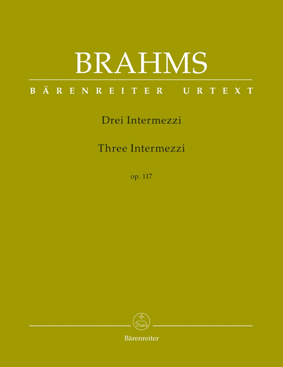 【輸入楽譜】ブラームス, Johannes: 3つの間奏曲 Op.117/原典版/Kohn編 ブラームス, Johannes