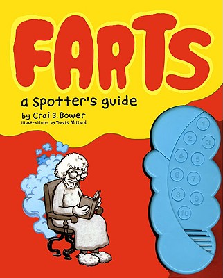 This hilarious book identifies the habitat range and "field marks" of 10 common wind breakers from the gentle hiss of the Silent-but-Deadly to the rip-roaring flatulation of the Seismic Blast. The attached battery powered fart machine reproduces each emanation in accurate sound.