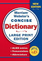 New edition! Specially designed to meet the standards of the National Association for the Visually Handicapped (NAVH). 40,000 entries. Clear definitions, spellings, and pronunciations. Includes a punctuation guide.