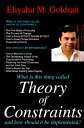 What Is This Thing Called Theory of Constraints WHAT IS THIS THING CALLED THEO Eliyahu M. Goldratt