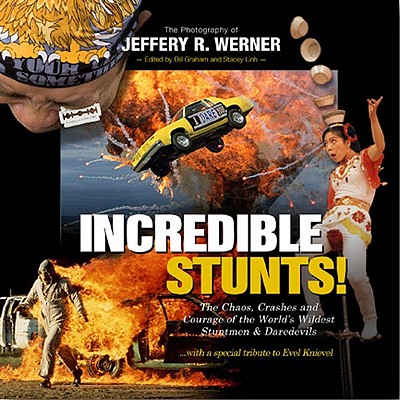 Incredible Stunts is like Fear Factor on steroids. Famed action photographer and photojournalist Jeffery R. Werner has assembled an amazing collection of images from his exclusive archive of photos taken over the past two decades of daredevils and stuntmen pushing themselves to the limit. This is the first full-length, extensive photo book of stunts, extreme sports, and daredevil mayhem created for both kids and adults alike. Daredevils inhabit an adrenaline-drenched world where motorcycles fly, people dive through flaming infernos, airplanes hug the ground, and bodies are shattered more often than records. New faces come and go so fast that the only "regulars" are the paramedics who pick up the pieces. Daredevils are an extreme form of stuntmen who, like Evel Knievel, do increasingly dangerous stunts, searching for that elusive combination of fame, fortune, and glory.