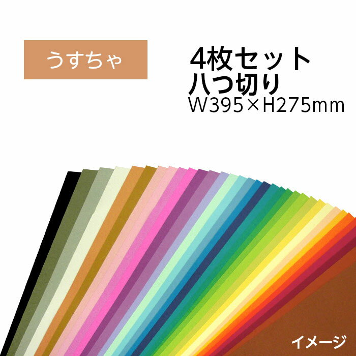 （9808-0180）エコカラー再生色画用紙セット 八つ切り W395×H275mm うすちゃ 入数：1セット（4枚） 色画用紙 夏休み 自由研究 工作