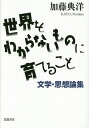 世界をわからないものに育てること 文学・思想論集/加藤典洋【1000円以上送料無料】
