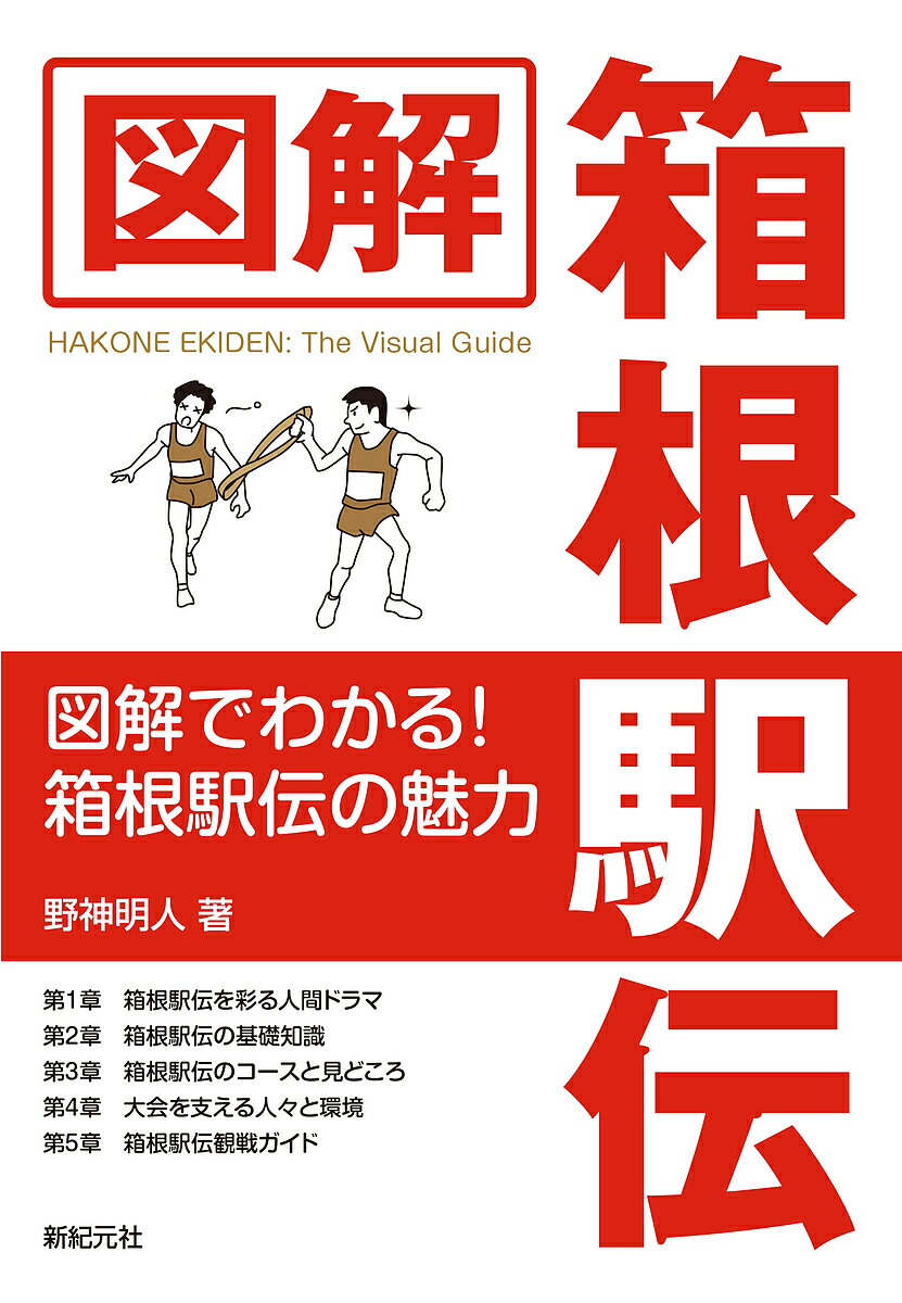 著者野神明人(著)出版社新紀元社発売日2016年12月ISBN9784775314340ページ数223Pキーワードずかいはこねえきでん ズカイハコネエキデン のがみ あきと ノガミ アキト9784775314340目次第1章 箱根駅伝を彩る人間ドラマ（なぜ、人々は箱根駅伝に熱狂するのか？/「花の2区」はなぜエース区間なのか？ ほか）/第2章 箱根駅伝の基礎知識（日本で生まれた駅伝競走/箱根駅伝の生みの親・金栗四三 ほか）/第3章 箱根駅伝のコースと見どころ（2017年（第93回）箱根駅伝全コース/箱根駅伝のコース変遷 ほか）/第4章 大会を支える人々と環境（箱根駅伝の歴史に輝く名将の系譜/21世紀を彩った3強を率いる名監督 ほか）/第5章 箱根駅伝観戦ガイド（現地応援派？それとも炬燵派？/ディープに観戦するための情報収集 ほか）